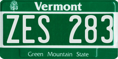 VT license plate ZES283