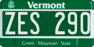VT license plate ZES290
