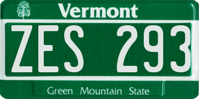 VT license plate ZES293