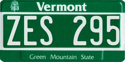 VT license plate ZES295