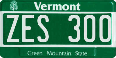 VT license plate ZES300