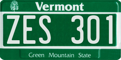 VT license plate ZES301