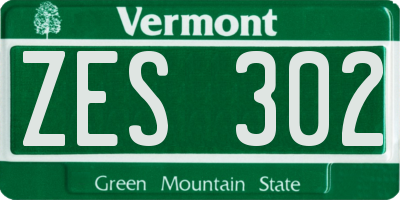VT license plate ZES302