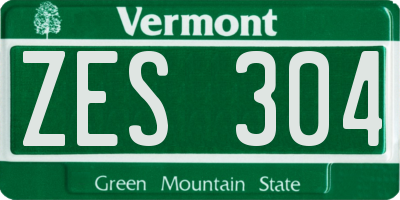 VT license plate ZES304
