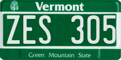 VT license plate ZES305