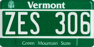 VT license plate ZES306