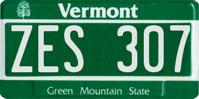 VT license plate ZES307