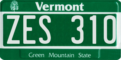 VT license plate ZES310