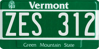 VT license plate ZES312
