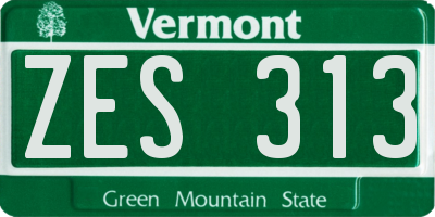 VT license plate ZES313