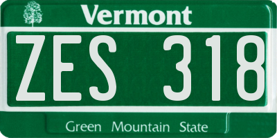 VT license plate ZES318