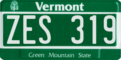 VT license plate ZES319