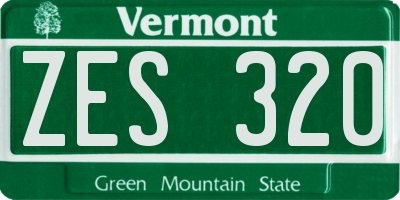 VT license plate ZES320