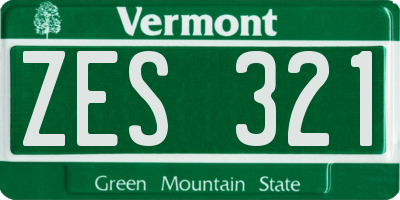 VT license plate ZES321