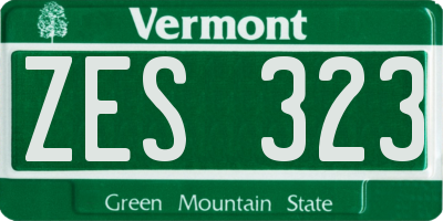 VT license plate ZES323