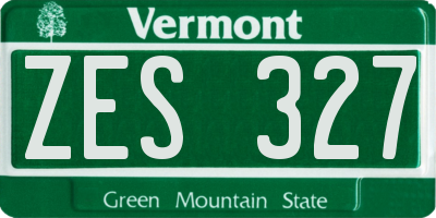 VT license plate ZES327