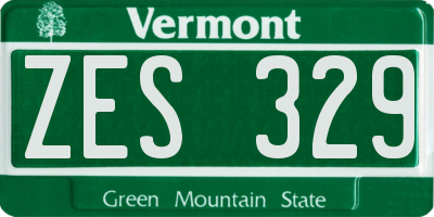 VT license plate ZES329