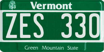 VT license plate ZES330