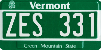 VT license plate ZES331