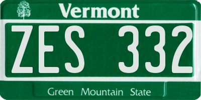 VT license plate ZES332
