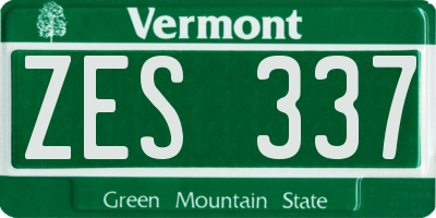 VT license plate ZES337