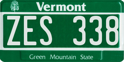 VT license plate ZES338