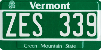 VT license plate ZES339