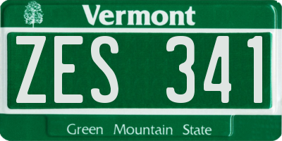 VT license plate ZES341