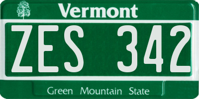 VT license plate ZES342