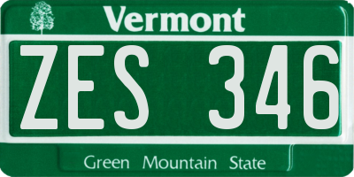 VT license plate ZES346