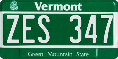 VT license plate ZES347