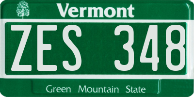 VT license plate ZES348