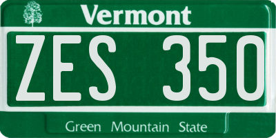VT license plate ZES350