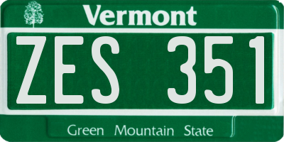VT license plate ZES351