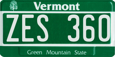 VT license plate ZES360