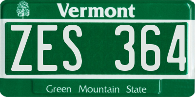 VT license plate ZES364