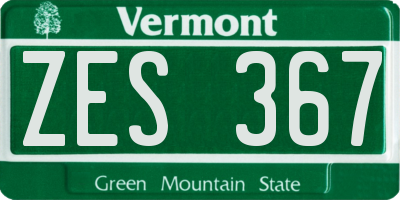 VT license plate ZES367