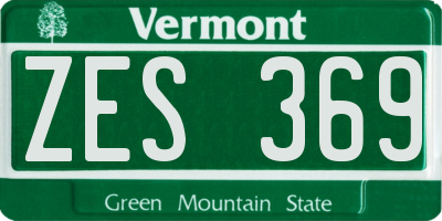 VT license plate ZES369
