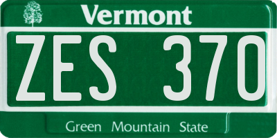VT license plate ZES370