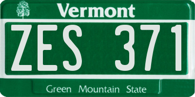 VT license plate ZES371
