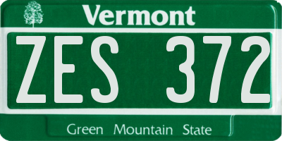 VT license plate ZES372