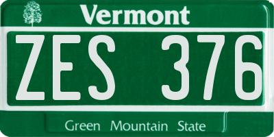 VT license plate ZES376
