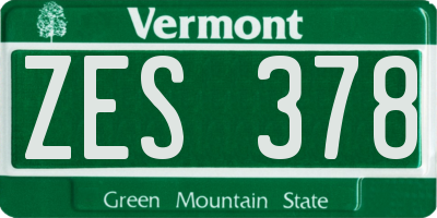 VT license plate ZES378