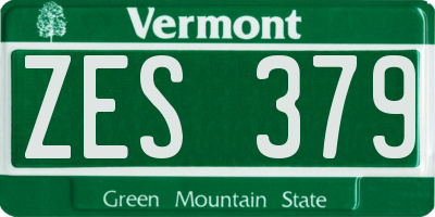 VT license plate ZES379
