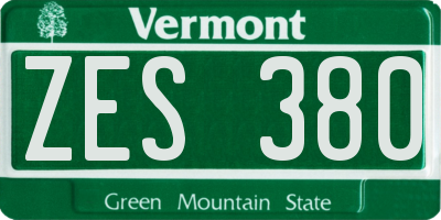 VT license plate ZES380