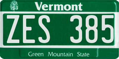 VT license plate ZES385