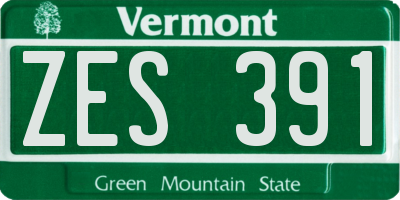 VT license plate ZES391
