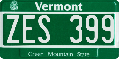 VT license plate ZES399