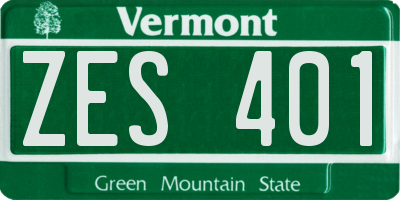 VT license plate ZES401