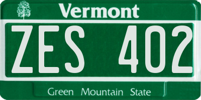 VT license plate ZES402